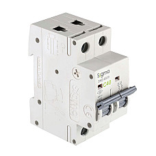 Автоматичний вимикач 2-полюсний Sigma 6кА, 2P, 40А 