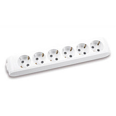 Колодка для подовжувача Panasonic X-tendia із заземленням 6 гнізд (WLTB04602GR-UA) (1389432)