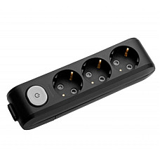 Колодка для подовжувача Panasonic X-tendia 3 гнізда black WLTA04302BL-UA (WLTA04302BL-UA)