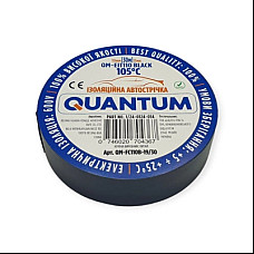 Ізоляційна стрічка Quantum black 19мм/30м (QM-FC110B-19/30)