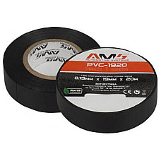 Ізоляційна стрічка AMS 0,13мм*19мм*20м matte black PVC PVC-1920 (AMSPVC-1920)