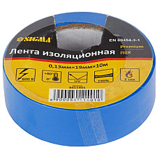 Ізоляційна стрічка Sigma ПВХ синя 0.13мм*19мм*10м Premium (8411401)
