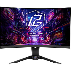 Ігровий монiтор 27" VA 1500R 180Hz 1ms QHD (2560 x  1440) 2xHDMI(2.0) 1xDP(1.4) 1xHP Integrated Wi-Fi PG27QRT2A ASROCK (PG27QRT2A)