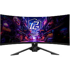 Ігровий монiтор 34" VA 1500R 180Hz 1ms WQHD (3440  x 1440) 2xHDMI(2.0) 2xDP(1.4) 1xHP Integrated Wi-F PG34QRT2B ASROCK (PG34QRT2B)