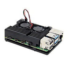 Додаткове обладнання для Мікро ПК Raspberry Pi радіатор для 4B алюмінієвий з 2 кулерами (RA503)