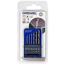 Набір свердл Dremel по металу 628, 7шт., 0.8,1.2,1.6,2.0,2.4,2.8,3.0 мм, HSS (2.615.062.832)