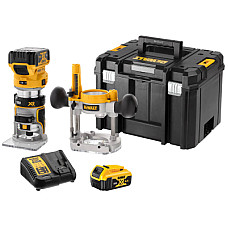 Фрезер DeWALT 18В XR Li-lon, безщітковий, 16000-25500 об/хв, цанга 6-8мм, 2x5Ah, TSTAK (DCW604P2)