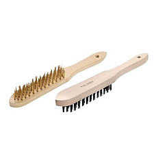 Щітка по металу Tolsen дротова 5 рядів дерев'яна ручка (32063)