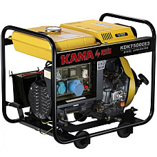 Генератор KAMA дизельний KDK7500CE3, 3-ф. 220/400V, 50Hz, 6.9kVA/5.5kW, 12.5 л, 1.5 л/год, ручний/стартер (KDK7500CE3)