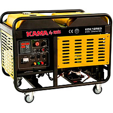 Генератор KAMA дизельний KDK12RE3, 3-ф. 220/400V, 50Hz, 12kVA/10kW, 34л, 3 л/год, стартер, водяне охолодження (KDK12RE3)