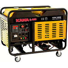 Генератор KAMA KDK12RE, дизельний, 230V, 50Hz, 12kVA/10kW, 34л, 3л/год, стартер, водяне охол. (KDK12RE)