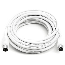 Кабель телевізійний AV 75 Ом, 5.0 м, white PowerPlant (CA911936) (1147770)