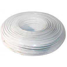 Кабель телевізійний Ritar 1,02 мм.CU, 64x0.12m CCA экран, + 2*0.5 power, белый PVC (RT-W100-RG690+2x0.5mm)