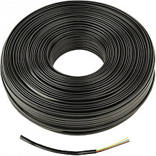 Кабель телефонний Cablexpert TC1000S-100M-B 100 м. 2 пари, плоский, литий, чорний колір