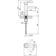 Душовий гарнітур Kroner Edelstahl Kubus-SCH082 + змішувач Edelstahl Kubus-SCH010 + змішувач Edelstah