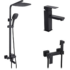 Душовий гарнітур Kroner Edelstahl Kubus-SCH063 + змішувач Edelstahl Kubus-SCH010 + змішувач Edelstah