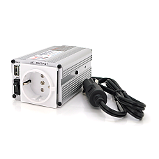 Інвертор напруги MSI-15012 ((150W)), 12/220V, approximated, 1Shuko, USB, клеми + затискачі, Box, Q24 (1579053)