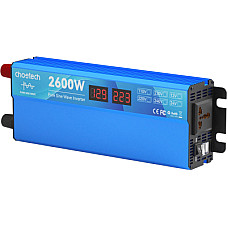 Автомобільний інвертор Choetech 12/220V 1300Вт, чиста синусоїда (CJ2600Q-V2)