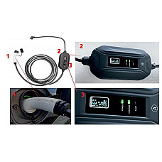Кабель зарядний DIGITUS EV Single Phase, 230V, 8-16А, 5 m, Schuko to Type 2, з блоком керування та індикуації заряду (DK-1P16-A-050) (1500876)
