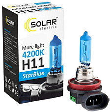 Автолампа SOLAR H11 12V 55W PGJ19-2 StarBlue 4200K (1281)