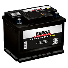 Акумулятор автомобільний Berga Power Block AGM 60Ah Ев (-/+) (680EN) (5609010687502)