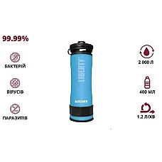Портативна пляшка для очищення води (LifeSaver Liberty Blue) (1629986)