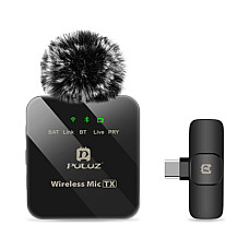 Мікрофон Puluz для телефону приймач Type-C Black (PU646B)