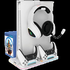 CANYON CS-5, PS5 Charger stand, with RGB light, 315*185*28mm, with 23CM+0.5cm cable, 475±10g, White (1681474)