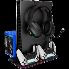 CANYON CS-5, PS5 Charger stand, with RGB light, 315*185*28mm, with 23CM+0.5cm cable, 475±10g, Black (1681475)