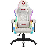 Крісло ігрове Defender Energy, Клас 4, 50мм, PU, RGB, біле (64557) (1693837)