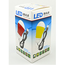 USB-світильник з LED-лампочкою Dengos, шнур ~1м, 5V, 5W, Red (LED-BULB-5V5W-RED)