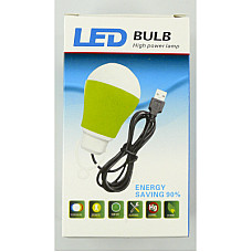 USB-світильник з LED-лампочкою Dengos, шнур ~1м, 5V, 5W, Green (LED-BULB-5V5W-GREEN)