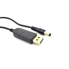 Кабель живлення ACCLAB USB - DC (M/M), 5.5х2.5 мм, 5V, 1.5A, 1 м, Black (1283126552823)
