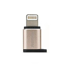 Адаптер Remax RA-USB2 Visual microUSB-Lightning Gold (6954851289814)