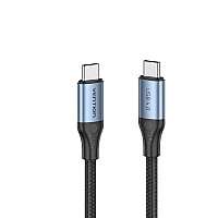 Дата кабель USB-C to USB-C 1.0m Thunderbolt 4 240W (50V/5A) 8K60Hz Gray Aluminum Alloy VENTION (TAVH