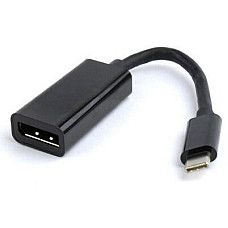 Адаптер Cablexpert USB Type-C - DisplayPort (M/F), 0.15 м, чорний (A-CM-DPF-01)