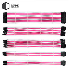 Кабель Qube для блока питания QUBE 1*24P MB, 2*4+4P CPU,2*6+2P VGA Whi (QBWSET24P2x8P2x8PWP)