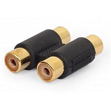 Адаптер Cablexpert 2xRCA - 2xRCA (F/F), Black (A-2RCAFF-01)