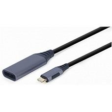 Адаптер Cablexpert DisplayPort - USB Type-C (F/M), 0.15 м, Black (A-USB3C-DPF-01)