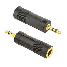 Адаптер Cablexpert 6.35 мм - 3.5 мм (F/M), чорний (A-6.35F-3.5M)