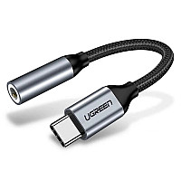 Перехідник Ugreen Type-C M to 3.5mm F Audio Adapter 10 сm AV142 (Gray) (30632) (1388438)