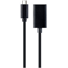 Адаптер Cablexpert USB Type-C - DisplayPort (M/F), 0.15 м, чорний (A-CM-DPF-02)