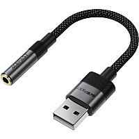 Перехідник USB AM to 3.5mm F 0.15m black Acefast (6974316285298)