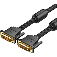 Кабель мультимедійний DVI to DVI 24+1pin 8.0m 2K 60Hz ferrite Vention (EAEBK)