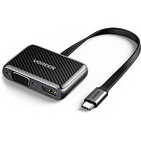 Адаптер Ugreen CM303 HDMI+VGA - USB Type-C (F/M), Black (70549)