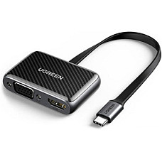 Адаптер Ugreen CM303 HDMI+VGA - USB Type-C (F/M), Black (70549)