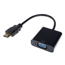 Адаптер REAL-EL HDMI - VGA (M/F), 0.15 м, чорний (EL123500020)