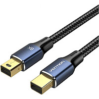 Кабель мультимедійний miniDisplayPort M to Mini DisplayPort M 2.0m V1.4 8K60Hz blue Vention (HCGLH)