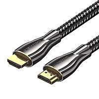 Кабель мультимедійний HDMI M to HDMI M 2.0m V2.0 4K60Hz braided zinc alloy black Vention (ALMBH)