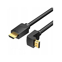 Кабель мультимедійний HDMI M to HDMI M 2.0m V2.0 4K60Hz 90° corner PVC black Vention (AARBH)